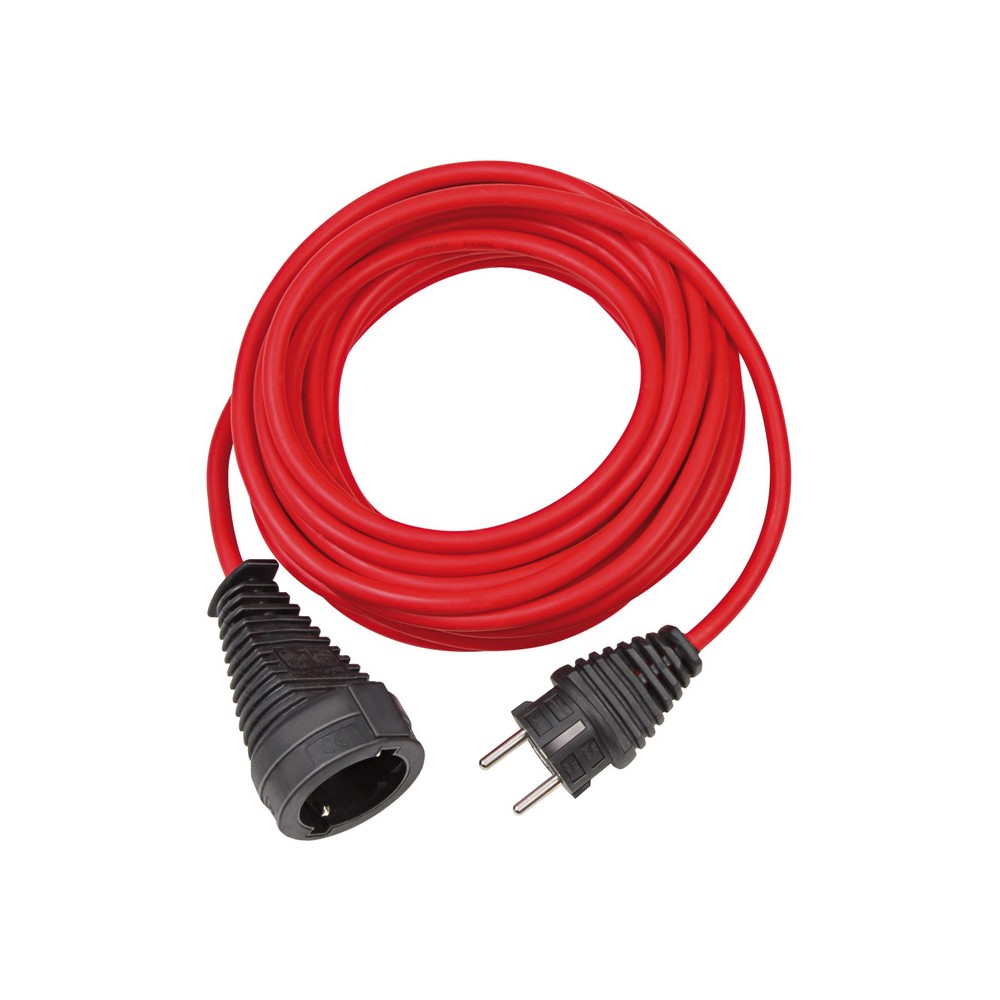 Kabel przedłużający w otulinie z wysokiej jakości tworzywa sztucznego 10m Czerwony H05VV-F 3G1,5mm²